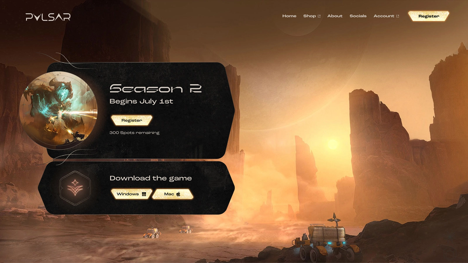 Pulsar website design